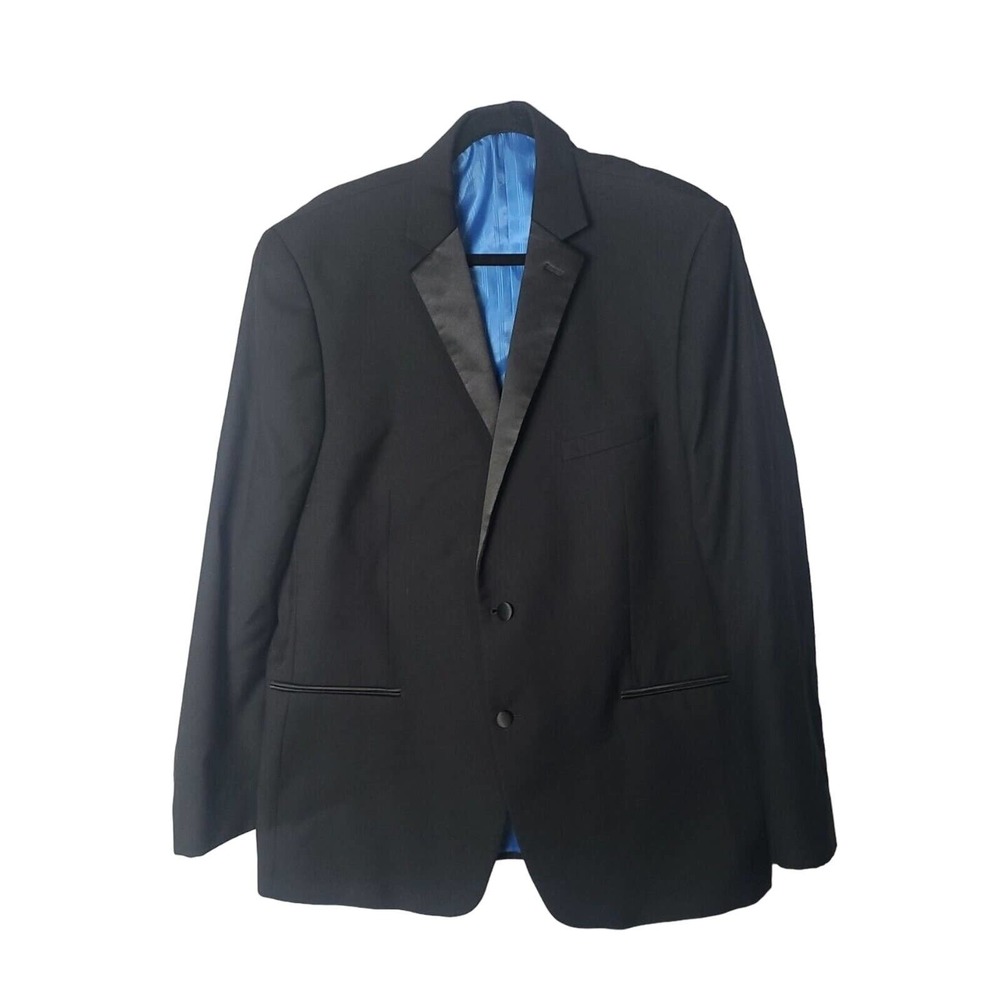 Cardi Black Barcelona Super‎ 150s 2-Buttons Formal Jacket Suit Men's Size 46L
